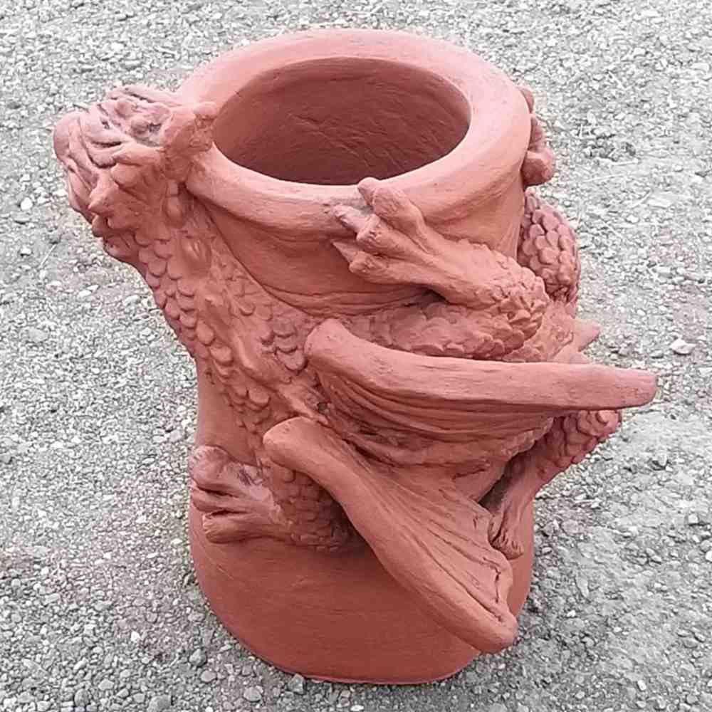 terracotta dragon chimney pot planter